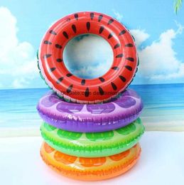 frutas anillo de natación tubos verano deportes acuáticos colchón salón niños adultos flotantes flotadores sandía naranja salvavidas piscina playa juguete