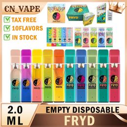 Fryd wegwerp lege vape-pennen vapes wegwerpartikelen e-sigaret bar pods apparaat 380mah oplaadbare batterij 2ml vaporizer met verpakkingscartridge