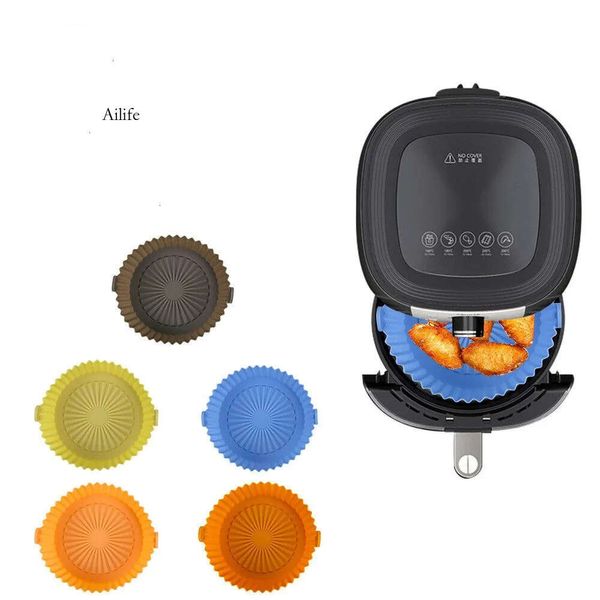 Fryer Silicone Pad Microwave Baking Tray Pizza Grill Pan Silicones Mat réutilisables Air Fryers Douleur Pot Airfryer ACCESSOIRES S FRYER 0412