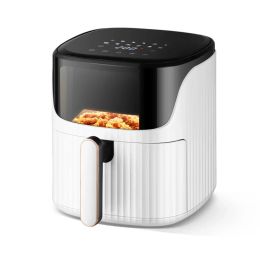 Friteuse 10L Luchtfriteuses zonder olie Hot Air Electric Frituur met zichtbaar raam Touchscreen Home Deep Fryer Airfryers Machine EU -plug