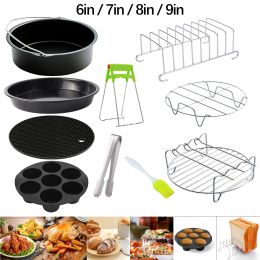 Friteuse 10 stcs 6/7/8inch Nituiting Airfrito Accessoires Set warmtisolatiekussen Pizza Pany Single Layer Steaming Rack Set