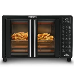 Fryers 17 Cu en volume de volume numérique French Door Air Fryer Toaster Four, noir