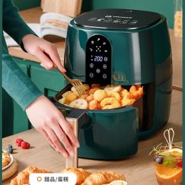 Fryers 4,5 L 6L Smart Electric Air Fryers grande capacité Ménage automatique Mélange à 360 ° à l'écran tactile LED Fryer Fryer sans huile