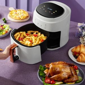 Fritus 900W 110V220V Huishouden 8L Luchtfriteuse Geen olie -elektrische friteuse met rooster Intelligent touchscreen Oven voor hele kip