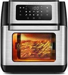 Fryers Air Fryer, horno tostador de convección de 10.6 cuartos de galón con pantalla táctil LCD digital, 10 en 1 olla de cocción