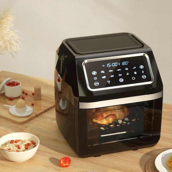 Fryers Air Fryer Full Automatic Intelligent Visual 12L Air Fryers 1800W High Power Fonction multiple Four Electric Dehydrator Maison