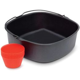 Friteuse Luchtfriteuse Nituiting Bakpan voor Airfryer, Power Airfryer, Silicone Oven Mitts Air Fryer Accessoires 7inch