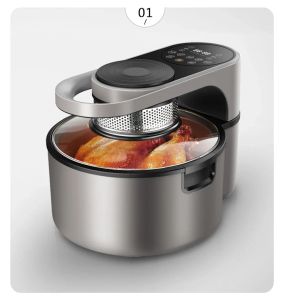 Fryers American Air Fryer Home Commercial grande capacité intelligente Intelligent Free Multifonctional Chips Machine Oven Poulet Ailes