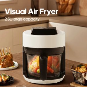 Fryers Electric Glass Air Air Fryers Four 12 pouces 1 2,5 L BLANC AIR FRYER