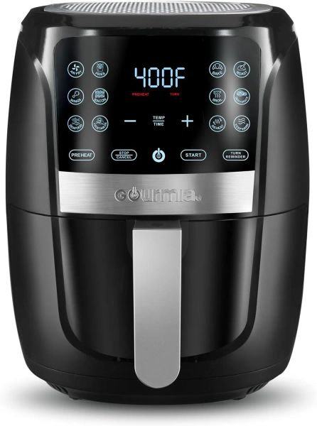 Fryers Gourmia Air Fryer horno digital Pantalla digital de 6 cuartos de cocción a airfryer grande 12 1Touch Cooking Presets, XL Air Fryer Canasta de 1500W