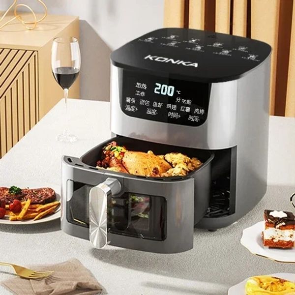 Fryers Konka Air Fryer Visualisation Largecapacité Ménage NOUVEAU MULITION MATIQUE MATIQUE ALLINON