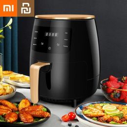 Fryers Xiaomi Youpin Air Fryer 6l Iarge Capaciteit French Frie Machine 360 Hot Air Circulation Smart Touch Multifunctional Electric Fryer