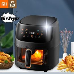 Friteuse Xiaomi Youpin Home Air Fryer 5l grote capaciteit kleurscherm aanraak lucht fry multifunctionele visuele olievrije elektrische diepe friteuse
