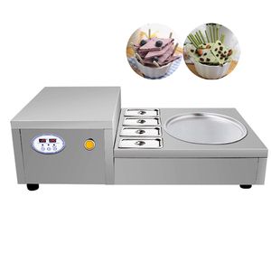 Braying Ice Machine Home Commercial Electric Fried Ice Cream Roll Machine Fried Yoghurt Maker 1800W