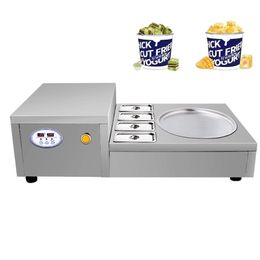 Máquina de hielo para freír, máquina de helado frito comercial para el hogar, fabricante de yogur frito eléctrico 220V 110V