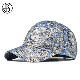 FS 2021 High Quality Gold Thread Embroidery Women Face Caos Snapback Baseball Cap For Men Streetwear Brand Designer Hats Bone Q0911