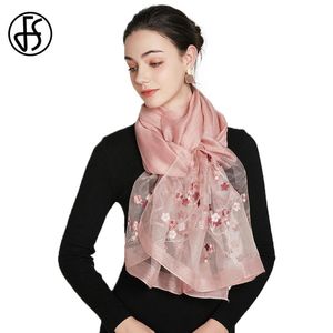 FS 2021 longue laine soie écharpe femmes nouveau concepteur écharpes pour dames plage couverture châle dentelle Bandana Hijab Foulard