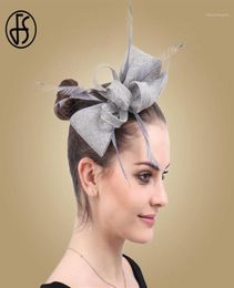 Fs vintage blanc de mariage fascinateur chapeau femmes élégantes dames coètes de casse-tête accessoires robe formelle coiffure 18062015