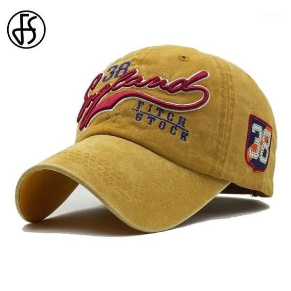 FS hiver casquette pour hommes femmes Golf Baseball chapeaux Snapback coton jaune bleu os brodé papa casquettes Gorro Hombre1256B