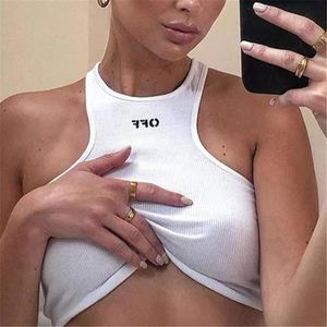 FSDA Offs Tanques para mujer Camis Chaleco sin mangas Chalecos Top Camisola Elegante Bordado casual Camiseta sin mangas Blanco Negro Sin mangas Letra impresa Deporte Sexy Cami Crop Top Verano S M L