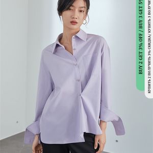 FSLE Multicolor Office Lady Casual blusa camisa mujer sólido manga larga botón Up camisa primavera mujer elegante blanco Top 220407