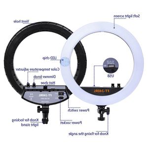 Livraison gratuite FT-240RL 14 pouces lampe annulaire de lumière photographique 240 LED anneau de lumière trépied StandRemote pour appareil photo téléphone vidéo studio photo Dloft