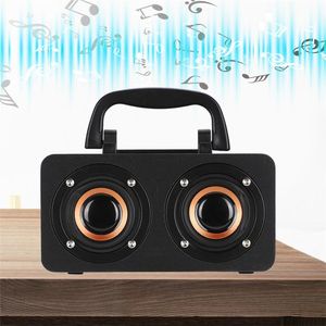 Altavoz retro al aire libre inalámbrico de madera portátil Bluetooth USB FM FT-4002 con mango