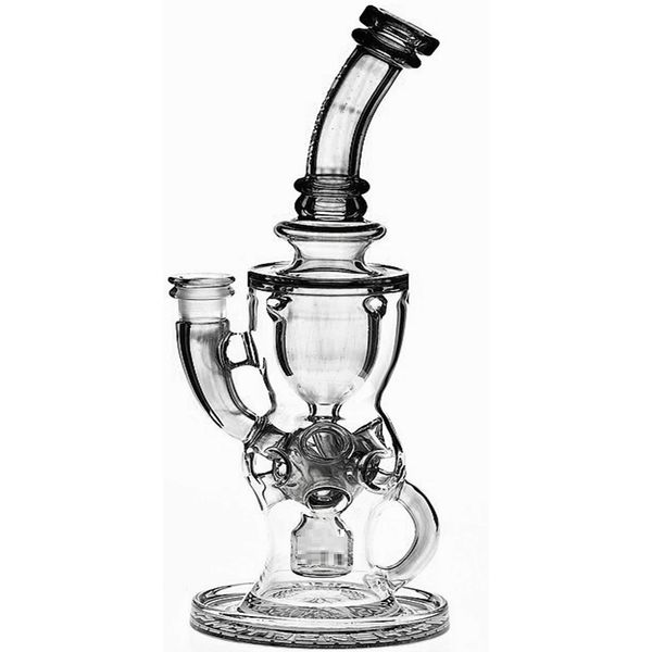 FTK alrededor de 11 pulgadas bong de vidrio Reciclador fabuloso huevo narguiles toro humo pipa de agua plataformas petroleras Matrix perc Klein Torus pipas de agua para fumar junta 14.5mm dab rig