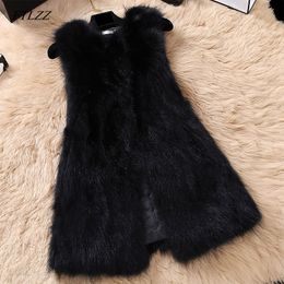 FTLZZ Natural Wasbeer Bont Vest Vrouwen Casual Plus Size Vesten Medium Long Genuine Fur Gilet Real Jas