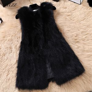 FTLZZ Naturel Fourrure De Raton Laveur Gilet Femmes Casual Plus La Taille Gilets Moyen Long Véritable Fourrure Gilet Vrai Manteau