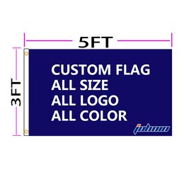 Fts OEM bandera logotipo personalizado JOHNIN 3x5 impresión Banner ojales Idea con cualquier impresión Digital DIY personalizada por Color propio de su Hitvv
