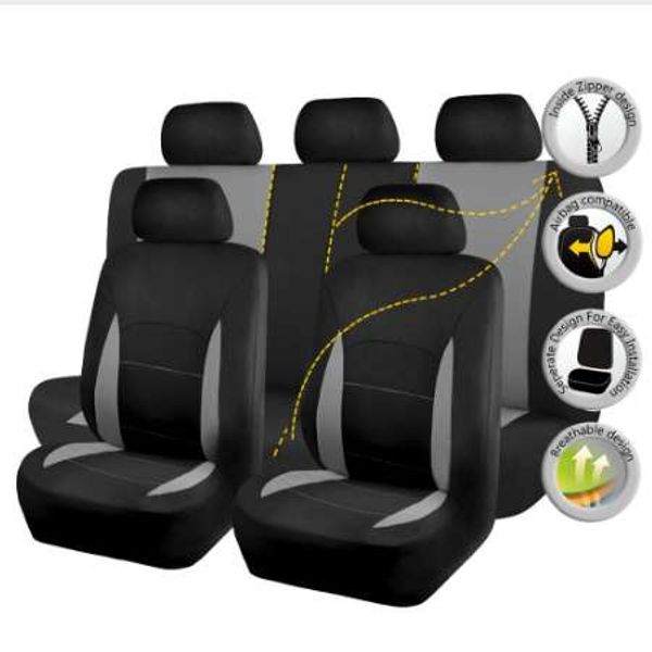 FtyingBanner 11 Uds juego completo de fundas de asiento de coche fundas universales para asientos de automóviles para coche Lada Granta Toyota Nissan