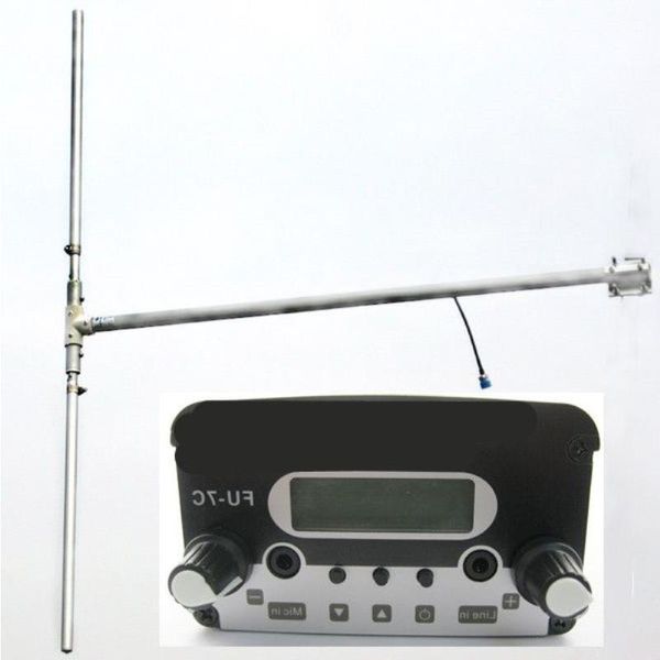 Envío gratuito FU-7C 7W 5Watt transmisor de transmisión fm y antena dipolo DP100 para estación de radio Cdtbd