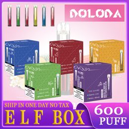 FU Original Elf Box 600 Puff 600 Puffs E-cigarette jetable dispose de 2 ml de vape 0/2/3/5% 450mAh Batterie intégrée associée 10 saveurs disponibles