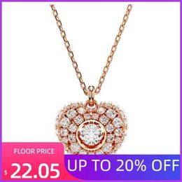 Colliers de pendentif Fu3b Original 2024 Swarovskies Fine bijoux Ensemble Collier de coquillage simple Boucles d'oreilles Zircon Gift romantique de luxe avec 240410