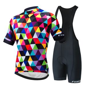 Fualrny Cycling Jersey Set Classic MTB BIB Shorts Kit Reflecterende aangepaste fietskleding Bicycle kleding Maillot Ciclis 240522