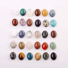 Gros mode pierre naturelle ovale larme convexe perles rondes cristal Quartz pierre bijoux charmes 13mmx18mm livraison gratuite