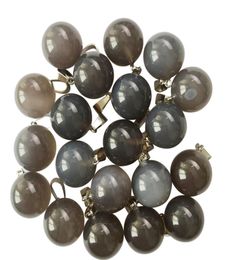 Fubaoying entier 25 pcslot haute qualité naturel gris Agate boule ronde breloques pendentif 16mm pour la fabrication de bijoux boucles d'oreilles 4343596