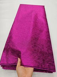 FUCHSIA Brocado africano Jacquard Fabric Damask Material Nigeriano Gilding Lace Brocard Tissu 5 yardas Dentelle Africaine DJB71 240508