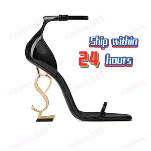 Designer Sandalen Opyum High Heels Dames Peep-toe Stiletto's Saint Laurent Classic Metal Letter Sandals Fashion Designer schoenstof Dust