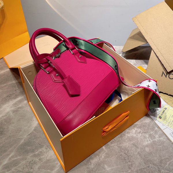 sac à main de luxe fuchsia sac de créateur classique sacs à coque vague avec serrure en cuir véritable soirée écuyer sacs fourre-tout shopping portefeuille grande capacité sacs à main d'épaule