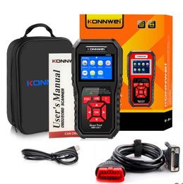 KONNWEI KW850 Zwart OBDII EOBD Automotive Foutscanner Codelezer Acht Taal AL519