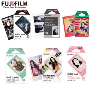 Fujifilm Instax Mini Film Mini 12 9 Po Paper 102030 hojas de arco iris blanco para cámara Instant Mini 7s 8 70 90 en blanco y negro 240221