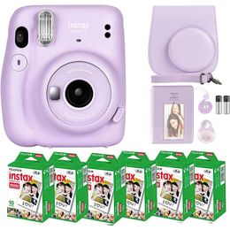 Fujifilm mini 11 cámaras con 60 hojas de películas instantáneas, accesorios, maleta, lente selfie, álbumes de fotos, calcomanías y bolso ligero - kit must -have must -have