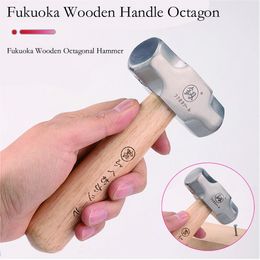 Fukuoka Mini Hammer FO-6028B Marteau octogonal à manche court en bois massif 1LB Petit marteau en acier à haute teneur en carbone Outil de quincaillerie manuel 240112