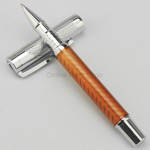 Fuliwen Metalen Oranje Koolstofvezel Ripple Barrel Roller Balpen Professionele Kantoorbenodigdheden Schrijven Gift Accessoire