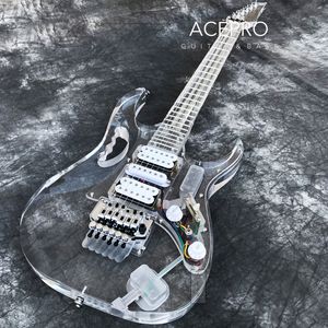 Plein Acrylique Guitare Électrique Coloré LED Corps Transparent Pickguard H-S-H Micros Tremolo Pont Livraison Gratuite