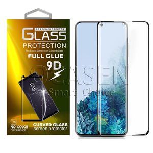 Pegamento adhesivo completo Case Friendly 3D 5D Vidrio templado para Samsung S9 S10 S20 Plus Ultra Note 9 10 Plus con paquete minorista