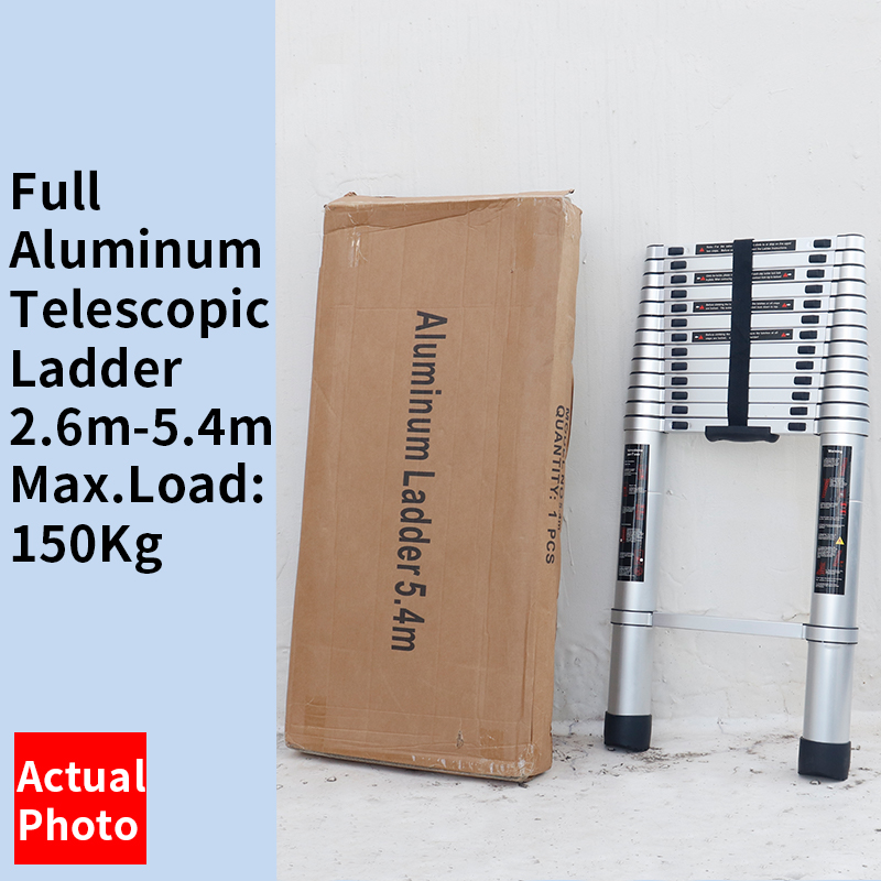 Volledig aluminium telescopische ladder Veiligheid Stabiel Handig constructiehuis Tuingebruik