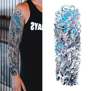 Volledige Arm Bloem Arm Leeuw en Tijger Wolf Dier Tattoo Tijdelijke Waterdichte Nep Tattoo Festival Accessoires Art Mannen Vrouwen Mouw